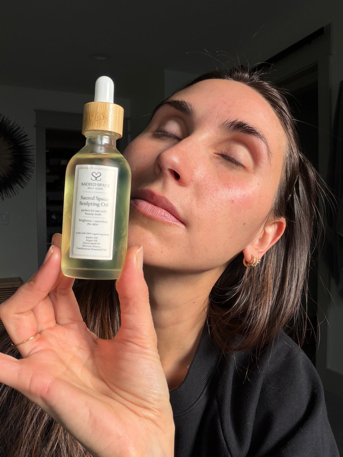 Sacred Space Sculpting Oil 100% Organic Face Oil to use with beauty tools
